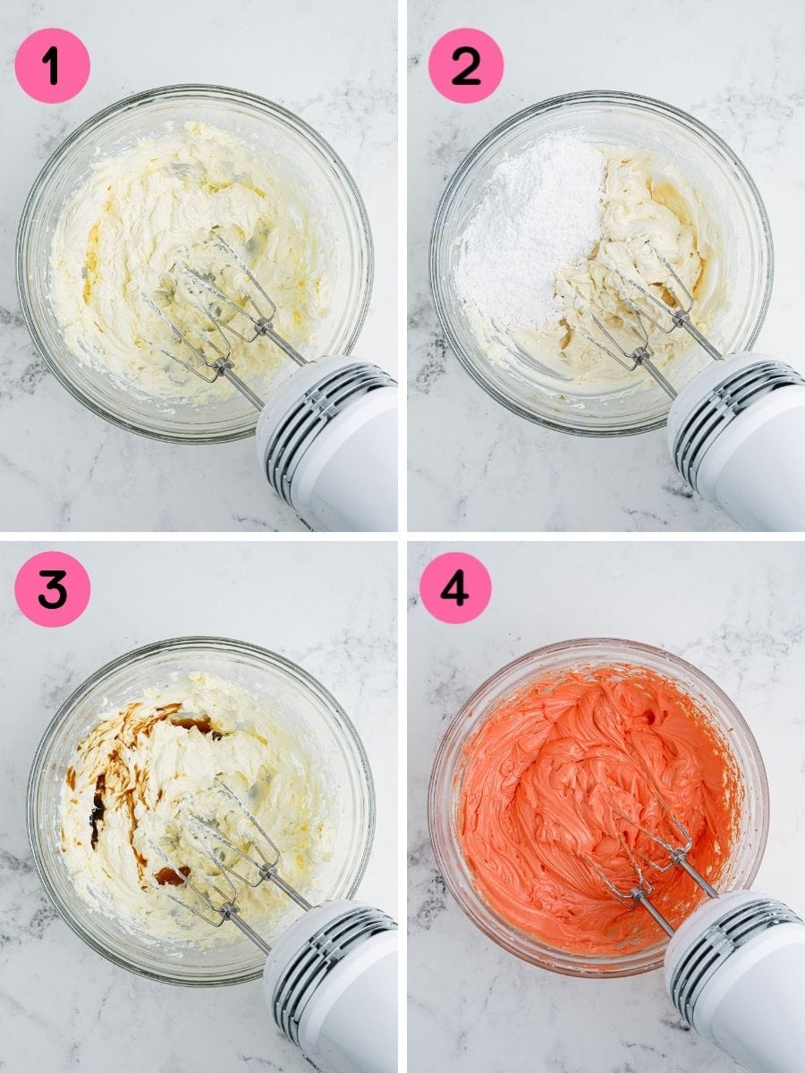 Steps to make frosting.