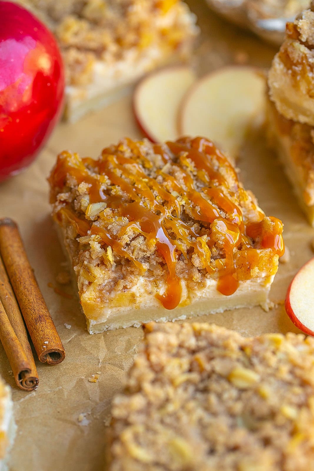 Caramel Apple Cheesecake Bars.