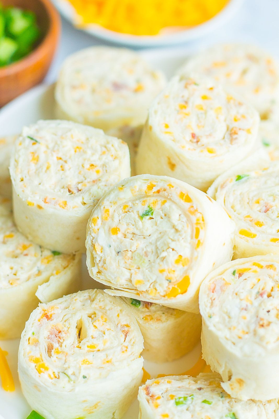 Chicken crack rolls on a plate. 