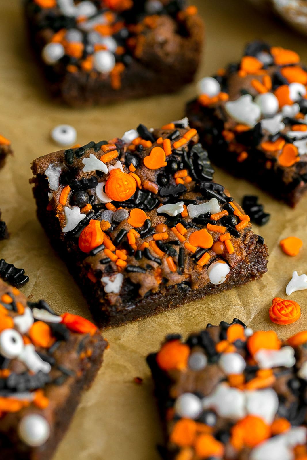 Chocolate Halloween Cookie Bars.