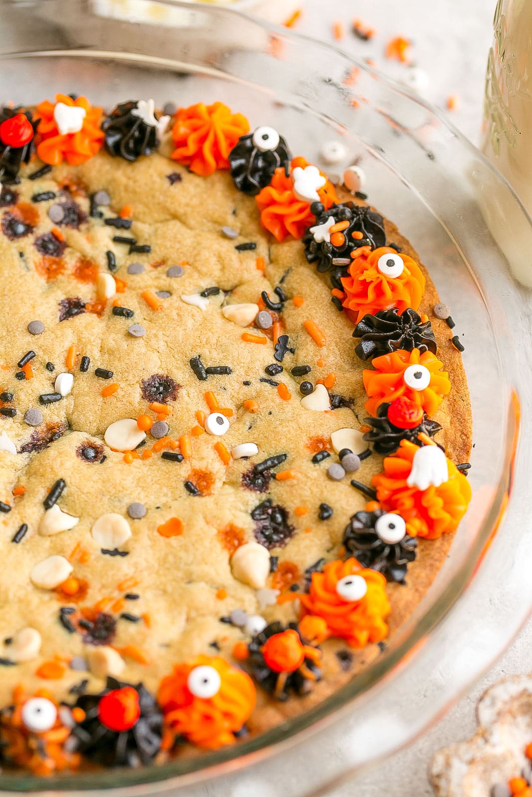 Decorated Halloween Cookie Cake.