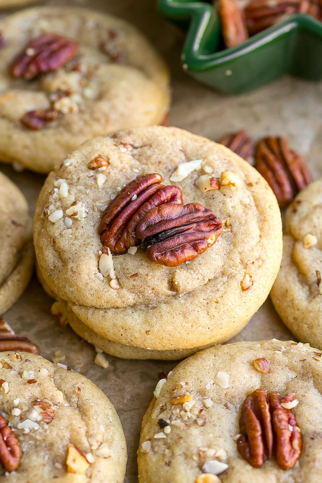 Close up of Brown Butter Pecan Cookie.