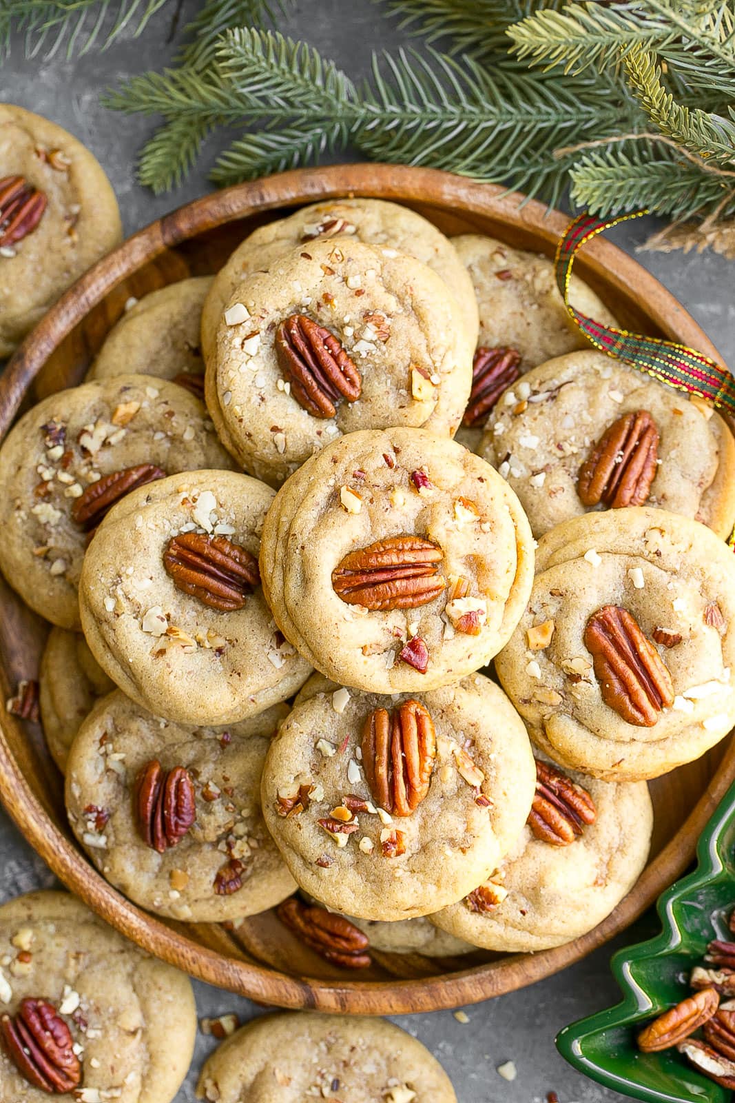 Brown Butter Pecan Cookies on a plate.