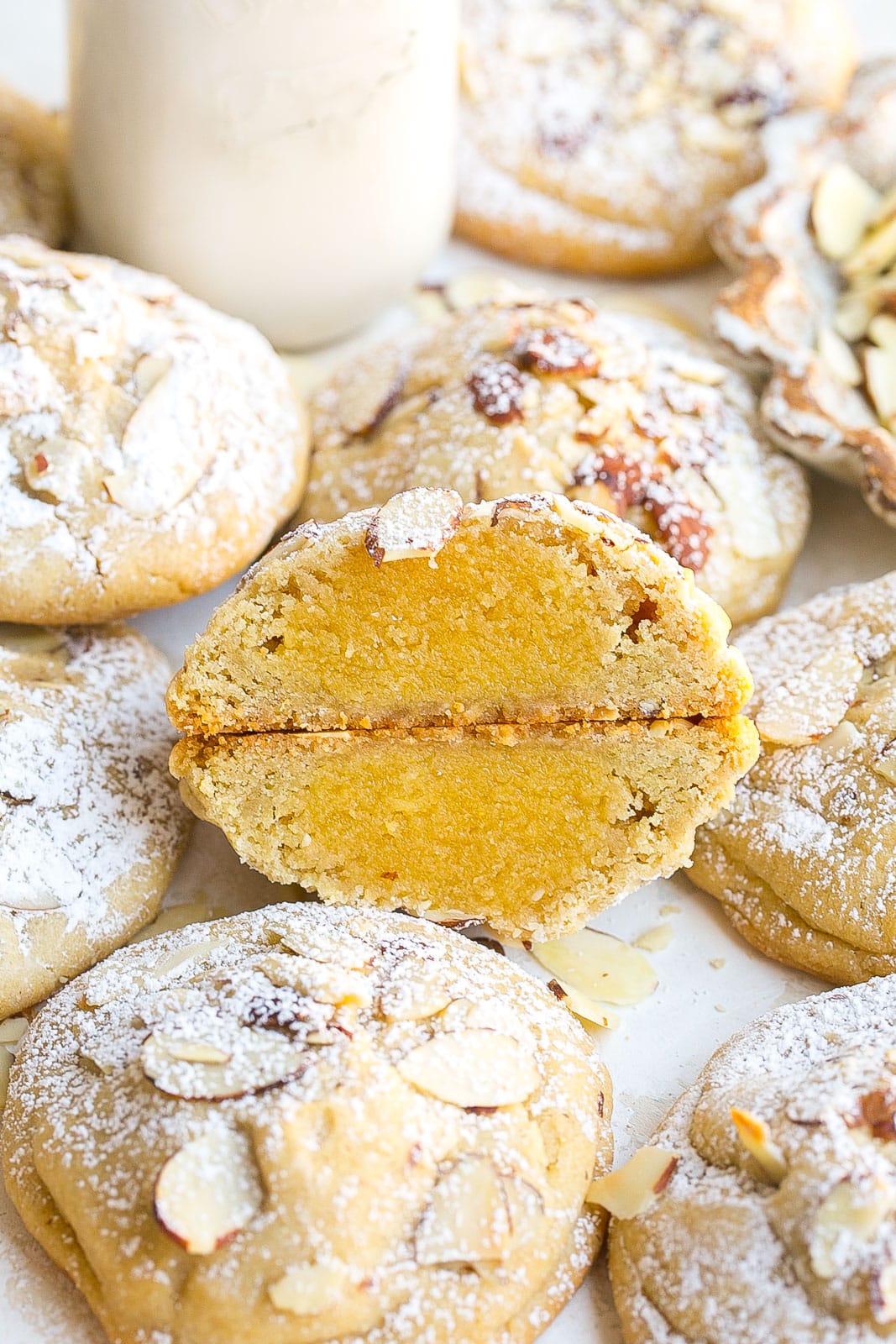 Inside of Almond Croissant Cookie.