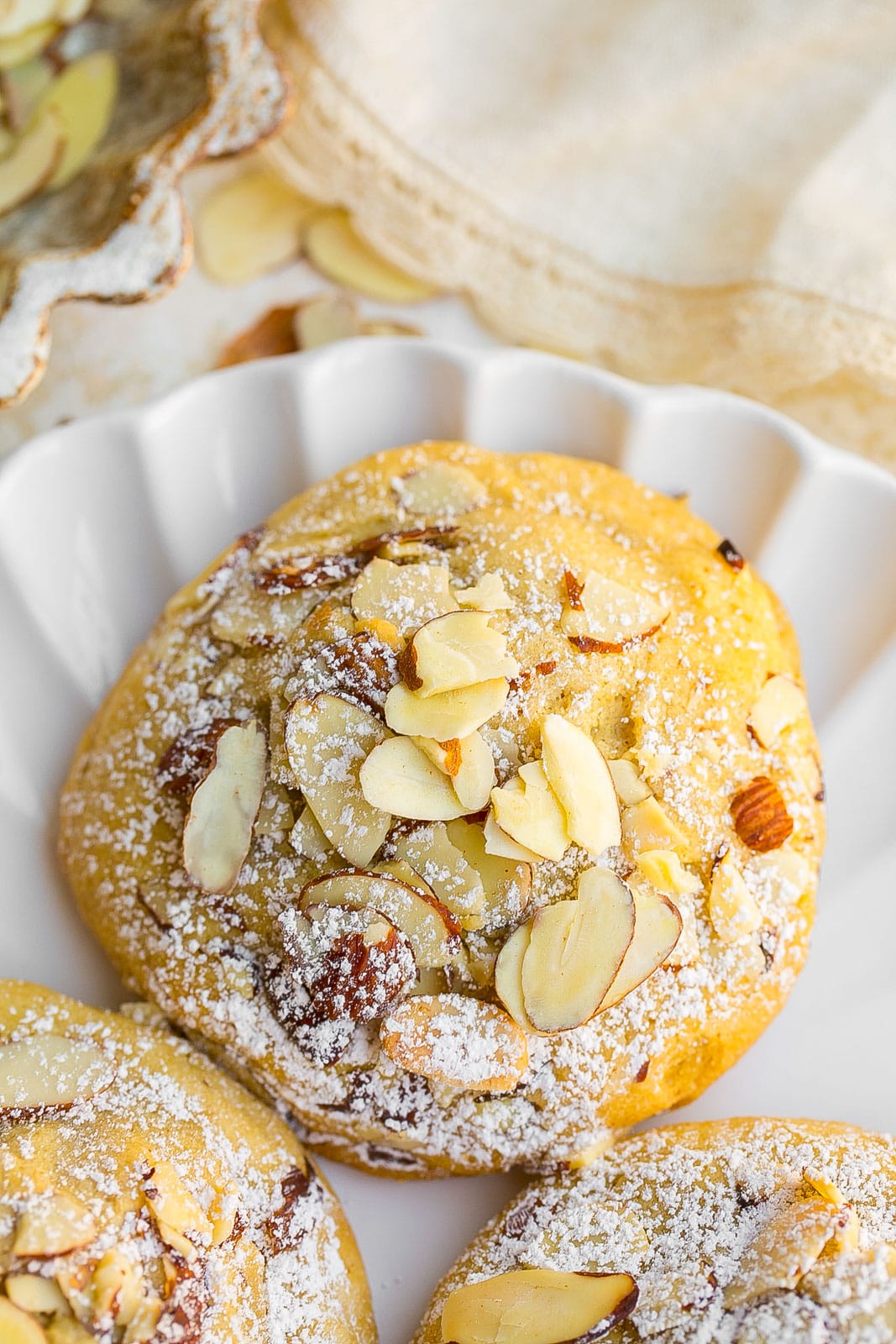 Almond Croissant Cookie on a plate.