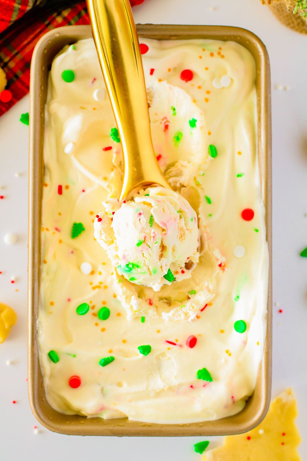 Christmas Sugar Cookie Dough Ice Cream.