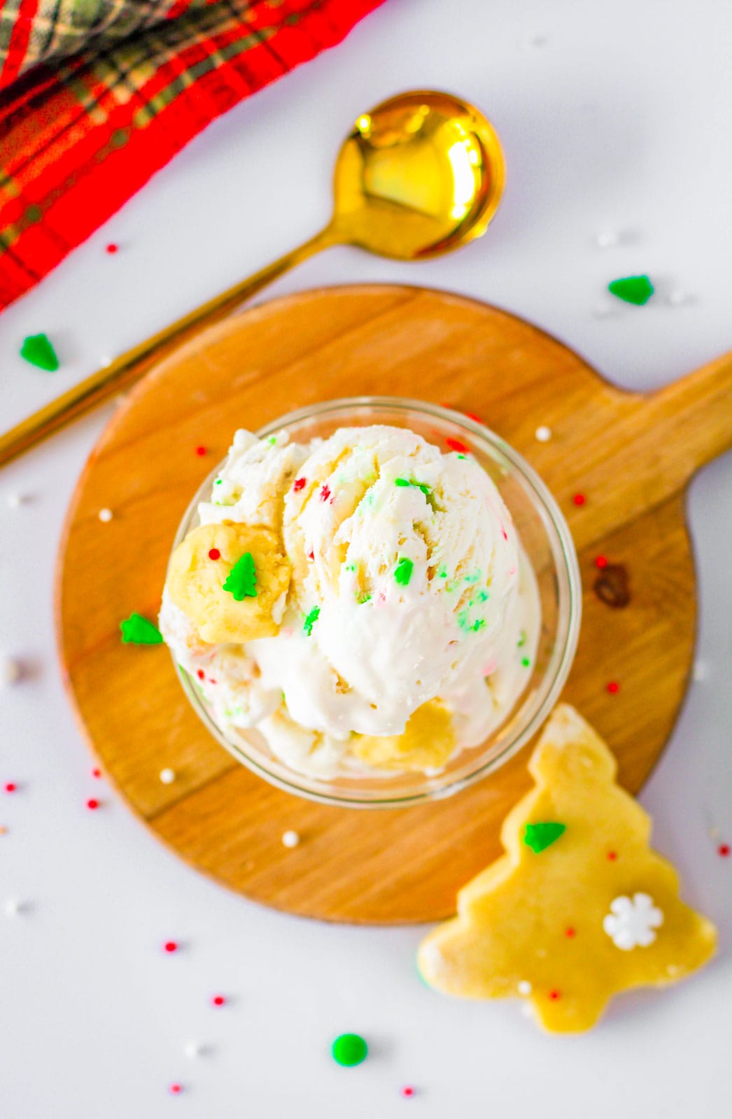 Bowl of Christmas Cookie ice cream.