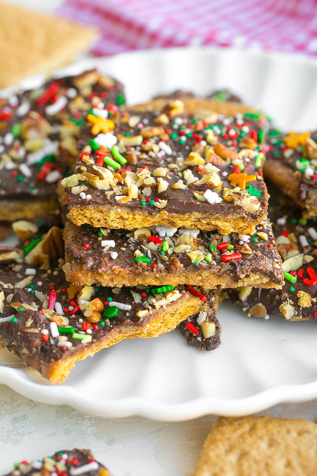 Side view of Graham Cracker toffee.