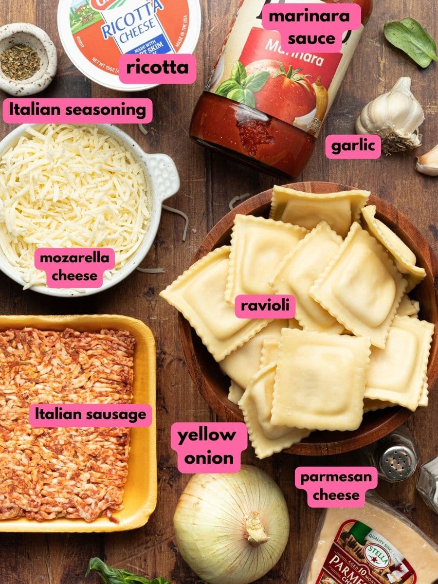 Ingredients to make Lazy Lasagna recipe.