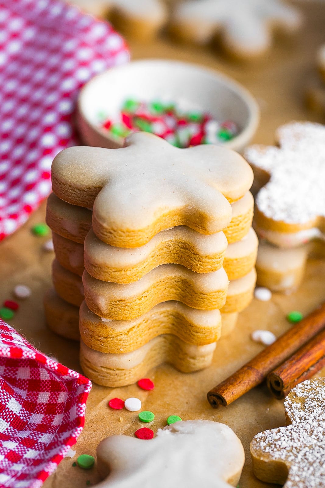 Stack of Mini Gingerbread Man Cookies.