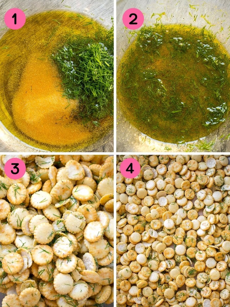 How to make dill oyster crackers.