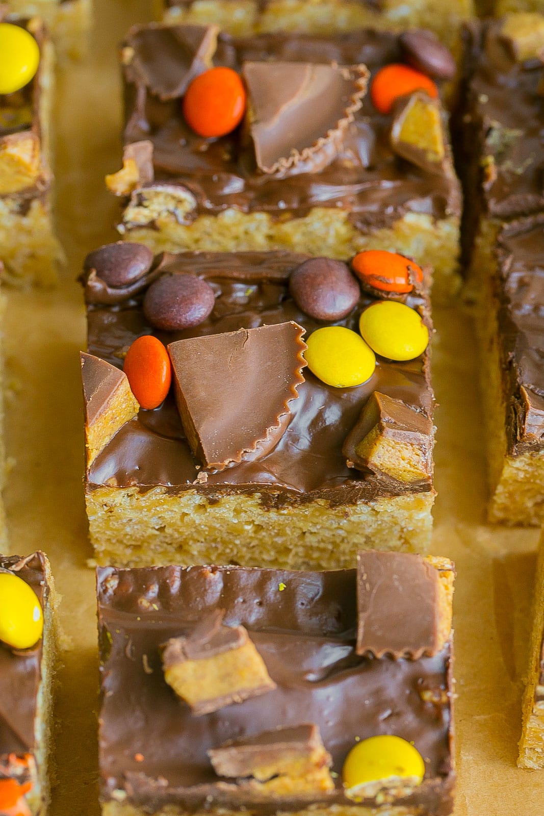 Peanut butter chocolate rice krispie treats. 