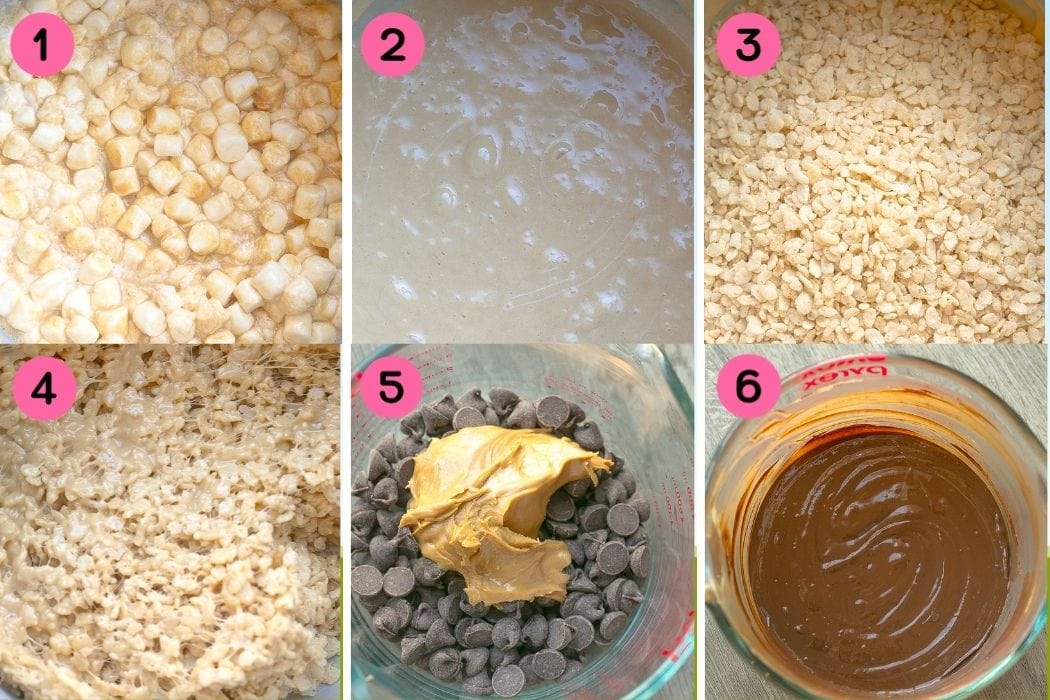 How to make Chocolate Peanut Butter Rice Krispie Treats.