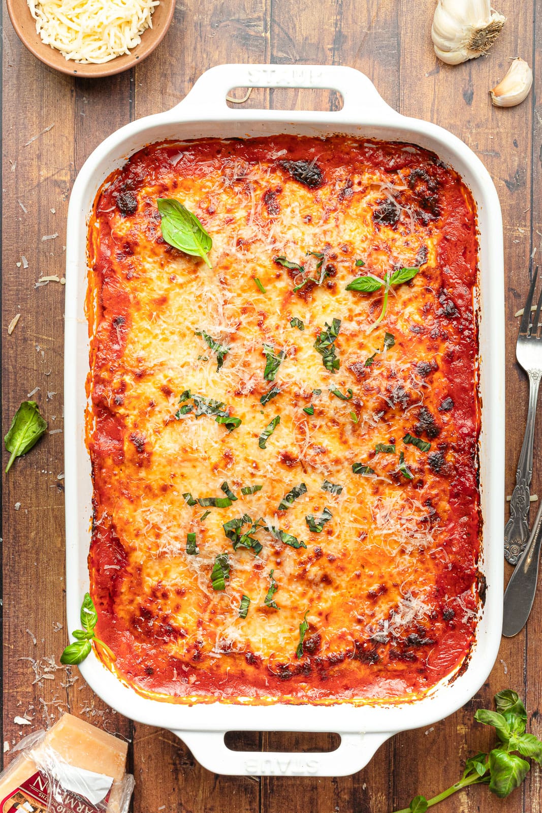 Lazy Lasagna in a casserole dish.