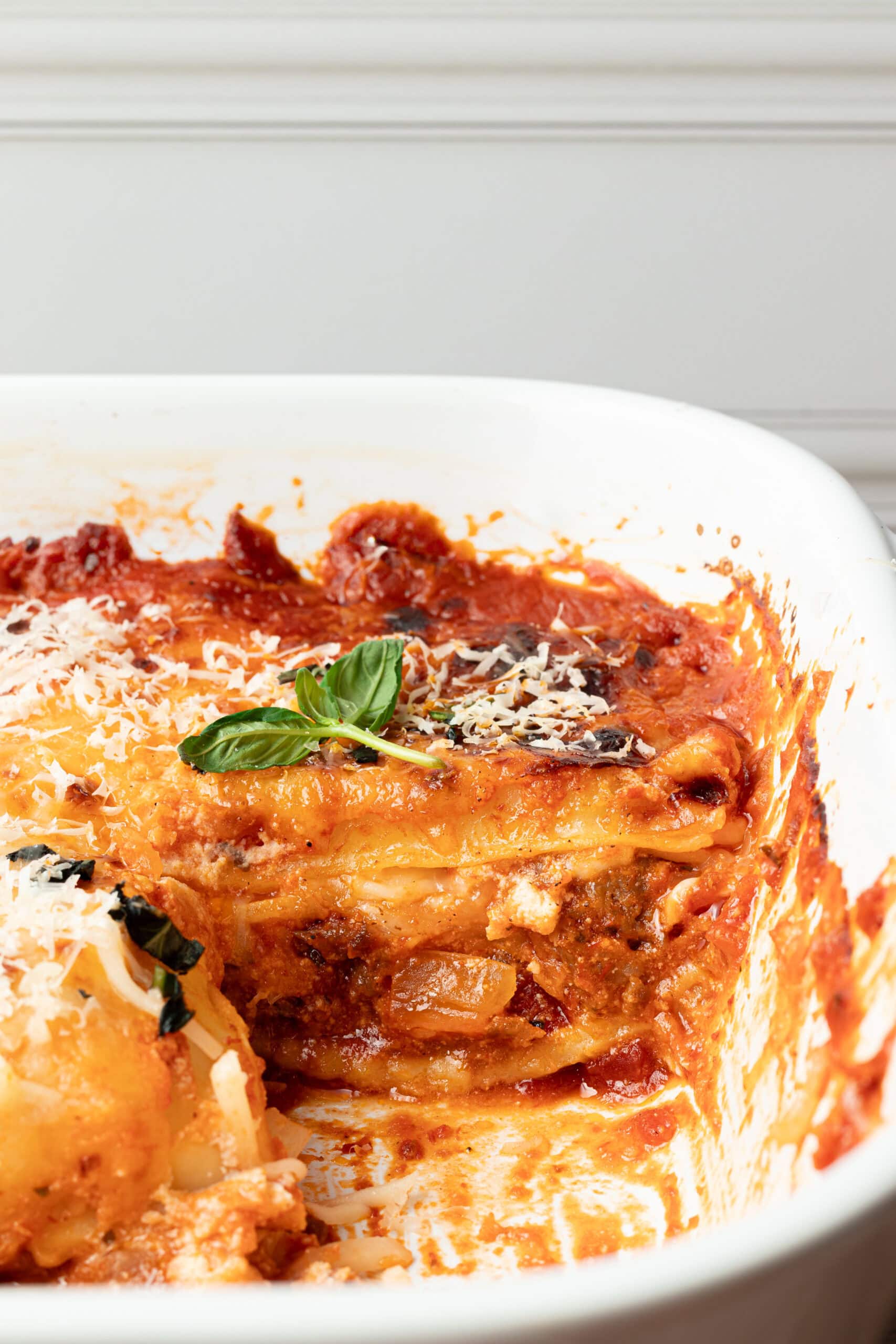 Inside of Lazy Lasagna with ravioli.