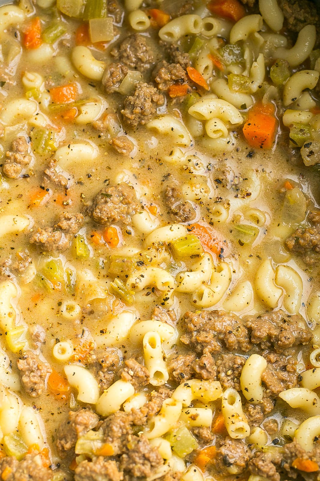 Cheeseburger Macaroni Soup.