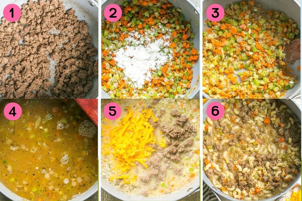 How to make Cheeseburger Macaroni Soup.