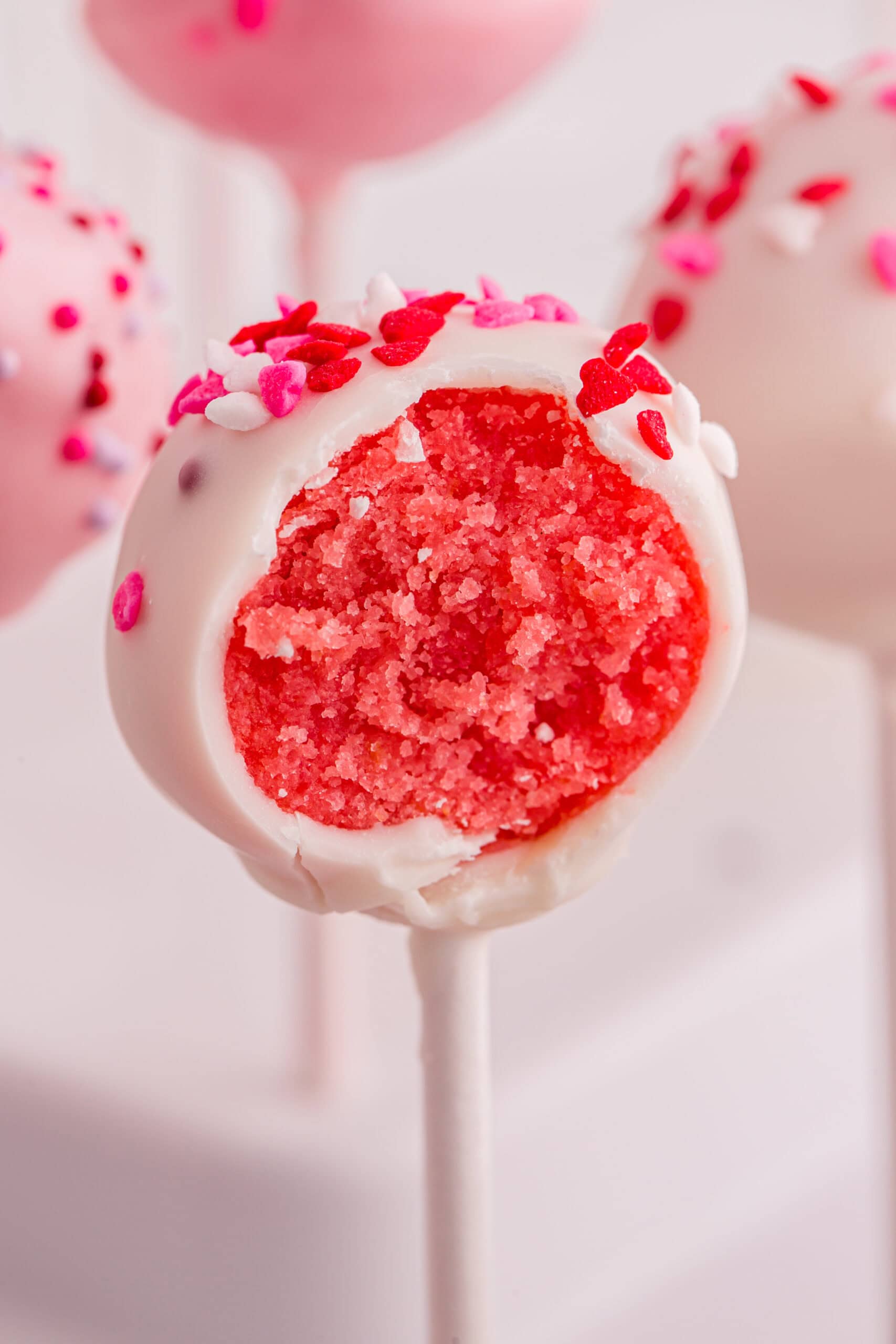 Valentine's day Strawberry Cake Pops.