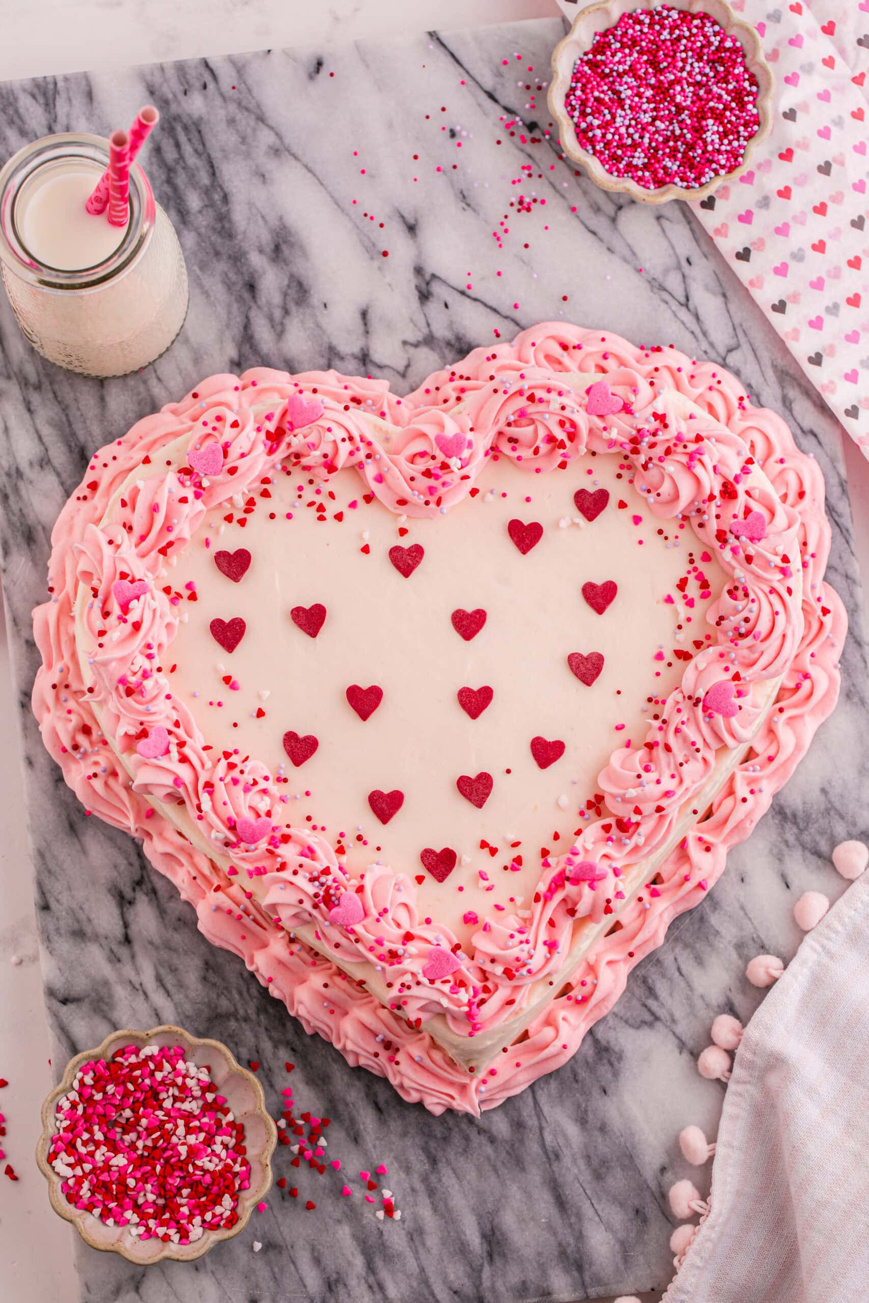 Homemade Heart Shape Cake.