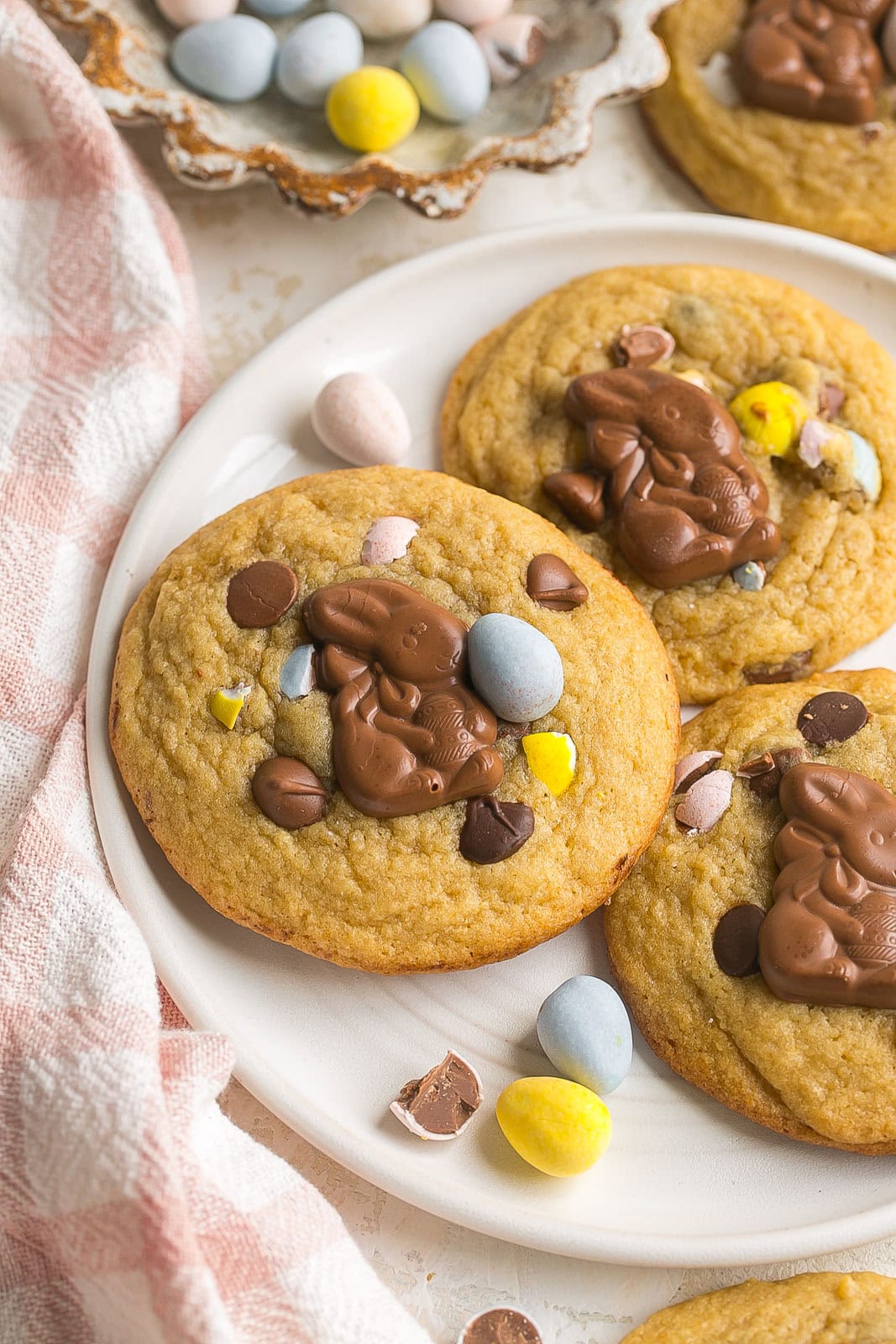 Cadbury Egg Chocolate Chip Cookies.