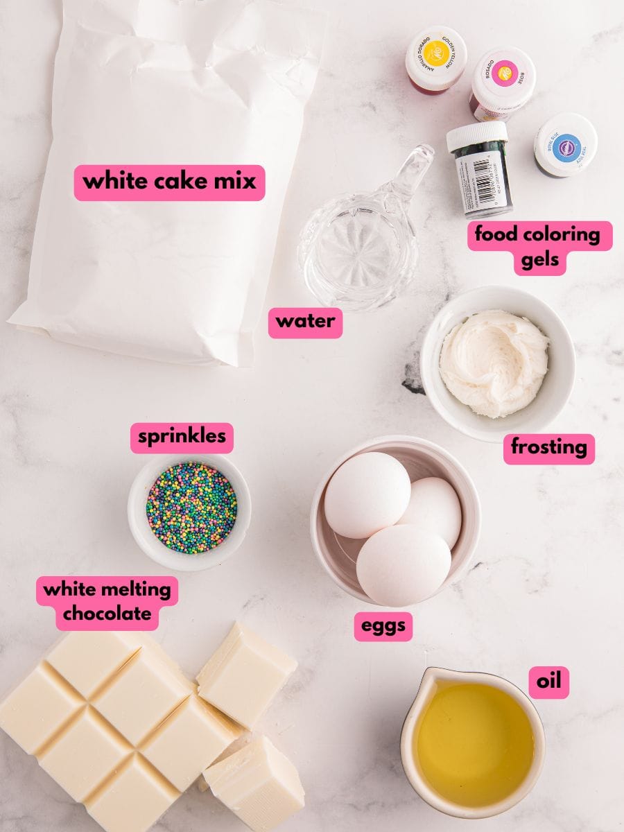 Ingredients to make Easter Cake Pops.