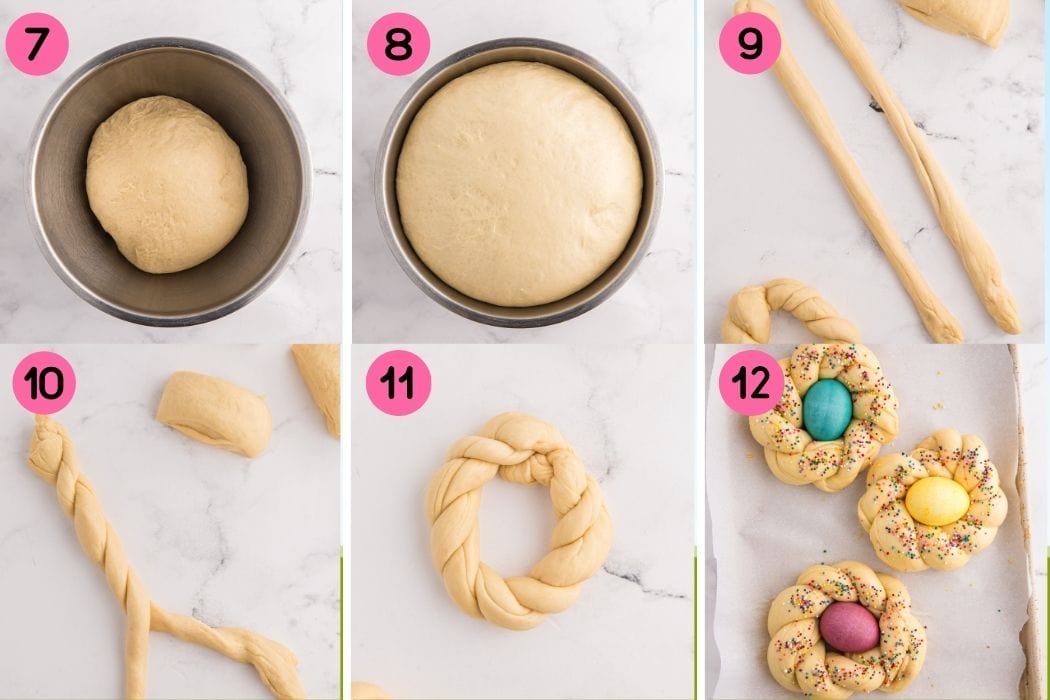 Easter bread step by step process.