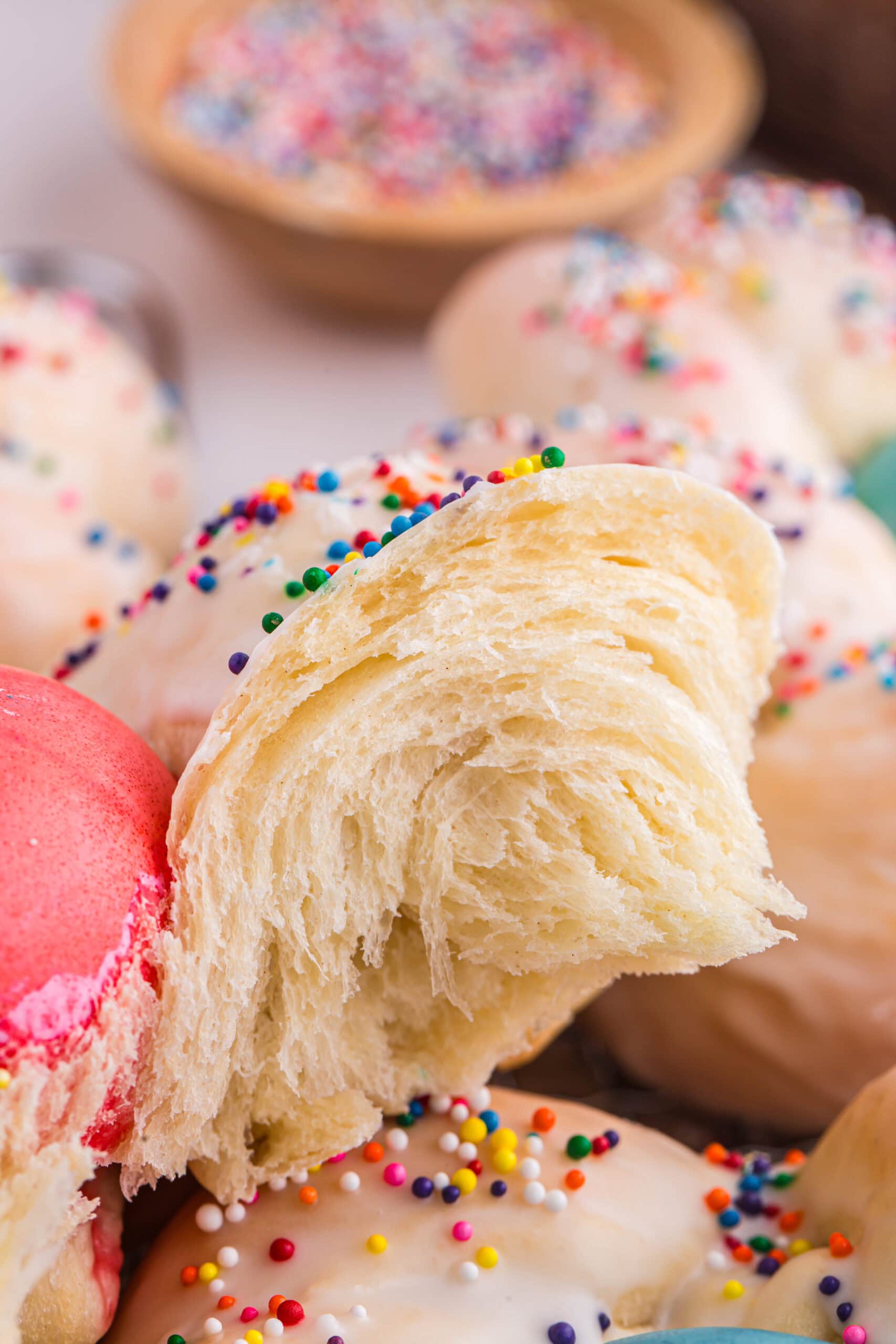 Fluffy dough from Italian bread.