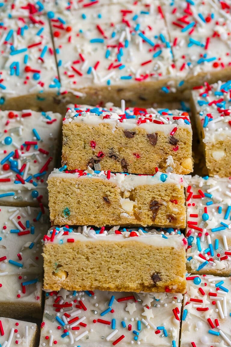 Frosted 4th of July Cookie Bars