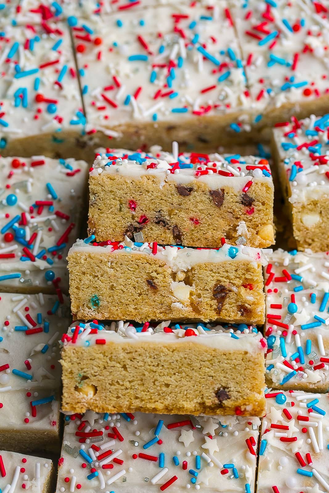 Frosted 4th of July Cookie Bars