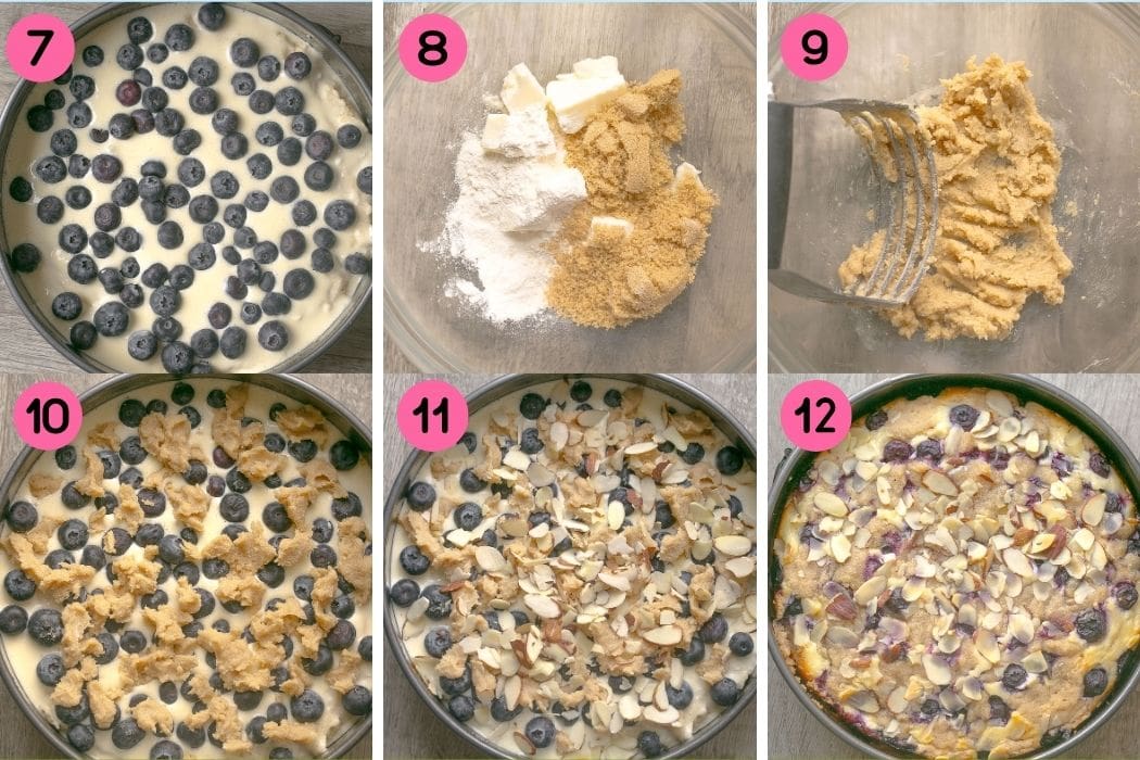 How to assemble Blueberry Cream Cheese Coffee Cake.