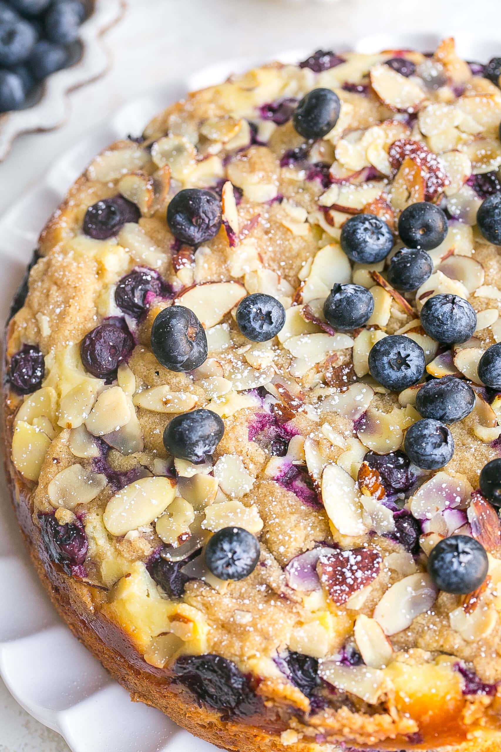 Close up of Blueberry Coffee Cake.