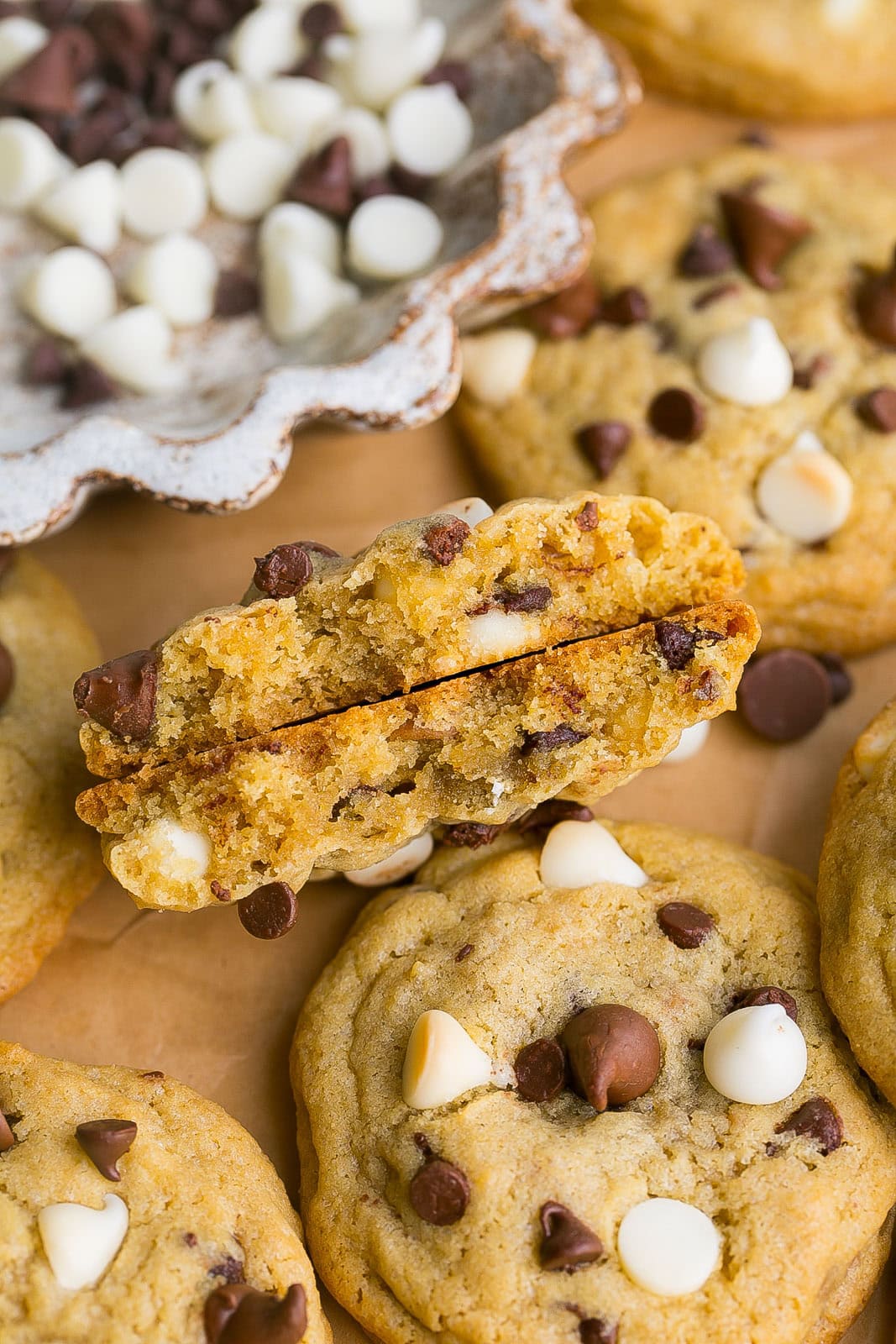 Inside of Triple Chocolate Chip Cookie.