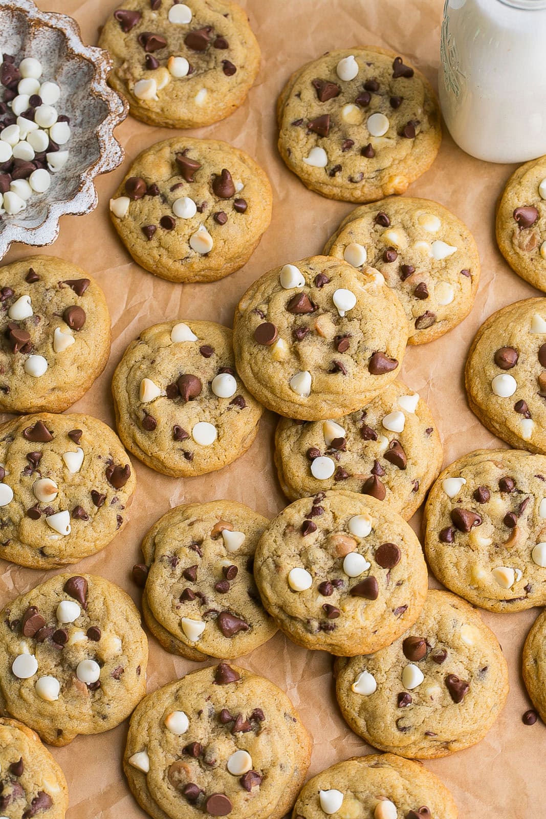 Triple Chocolate Chip Cookies