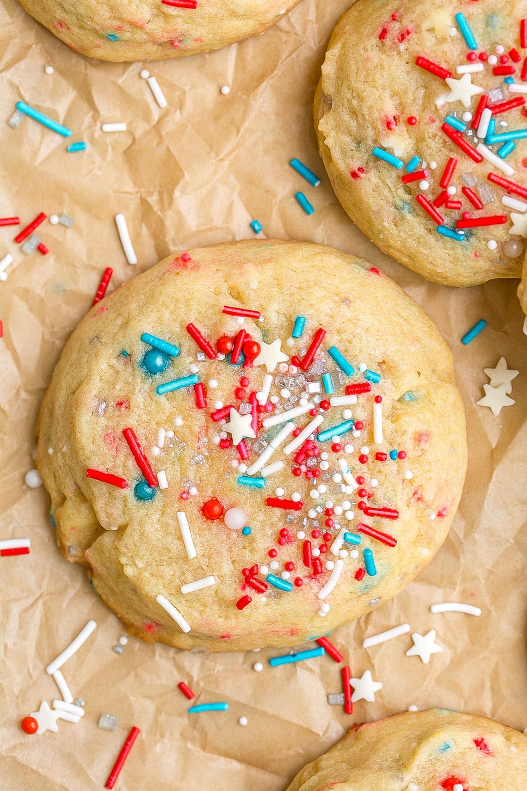 Close up of a patriotic cookie. 