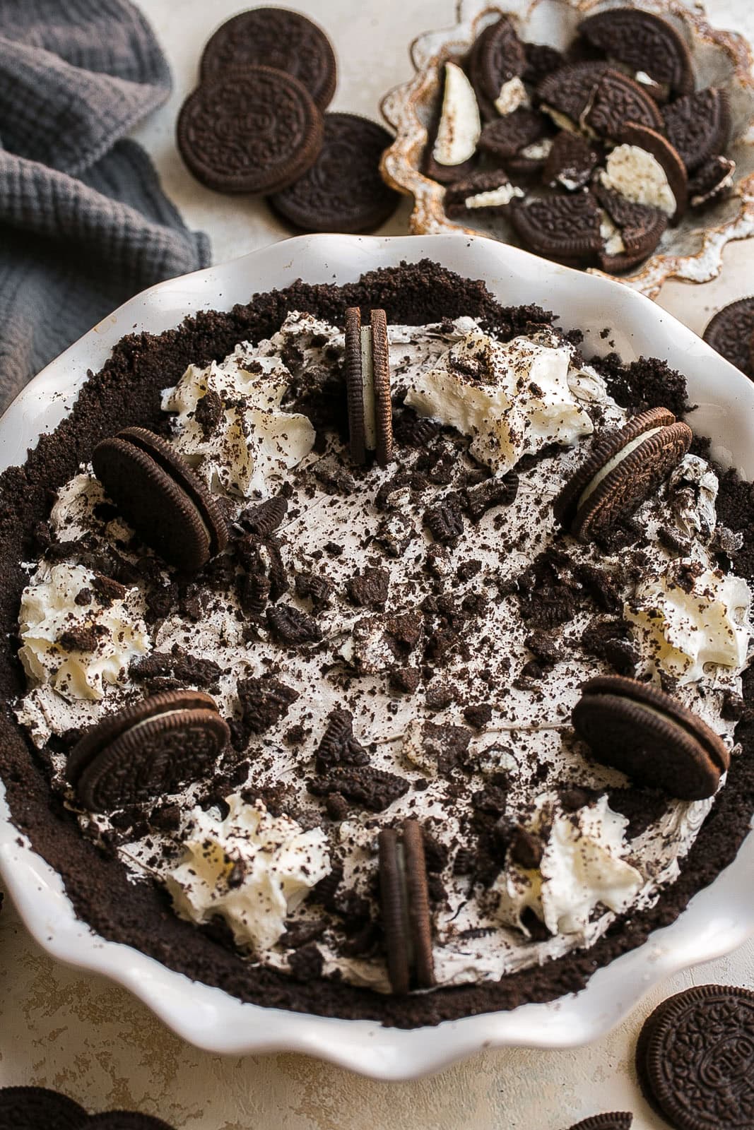 Whole No Bake Oreo Pie.