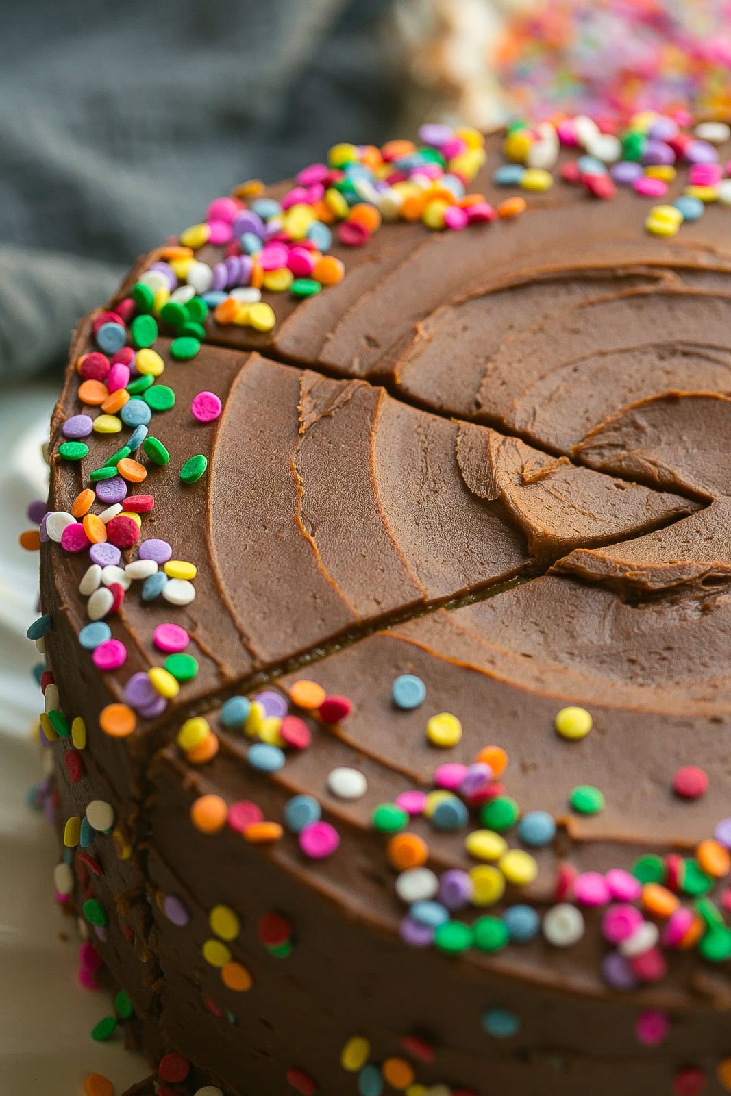 Slice of yellow cake with sprinkles.