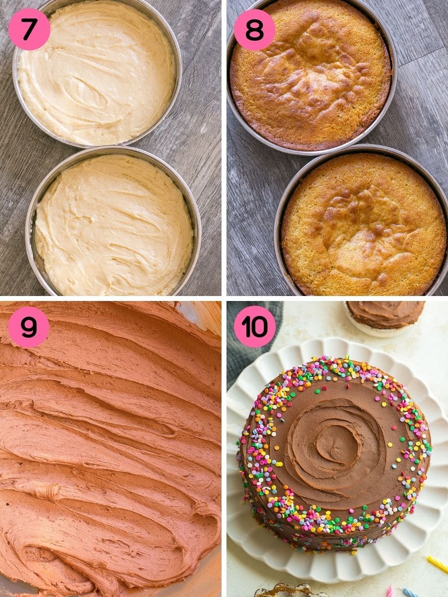 Yellow Birthday Cake step by step instructions.