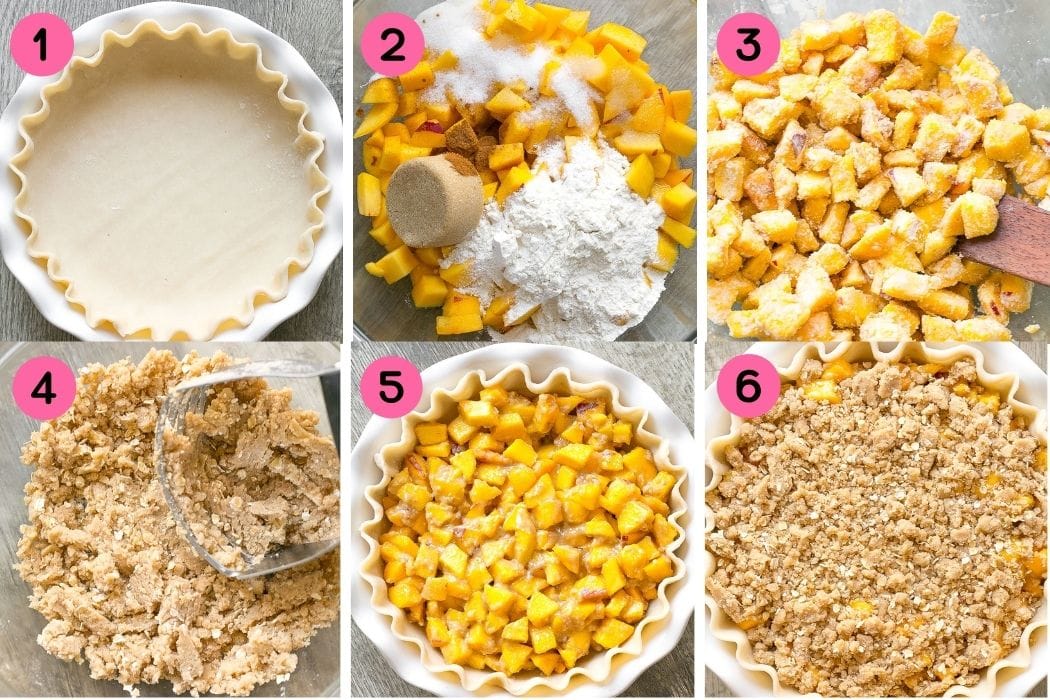 How to make peach crumble pie recipe. 