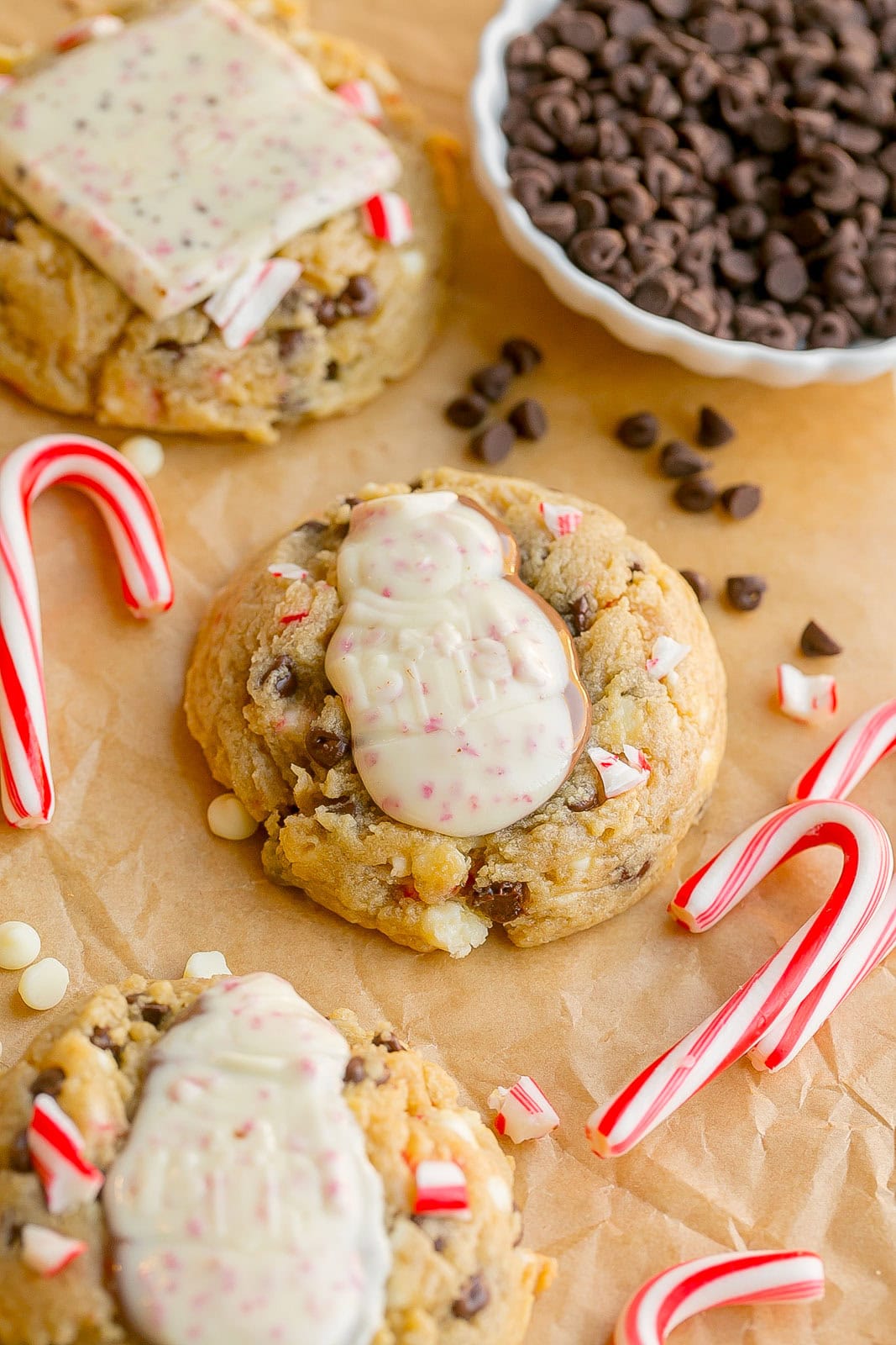 Ghirardelli chocolate on top of cookie.