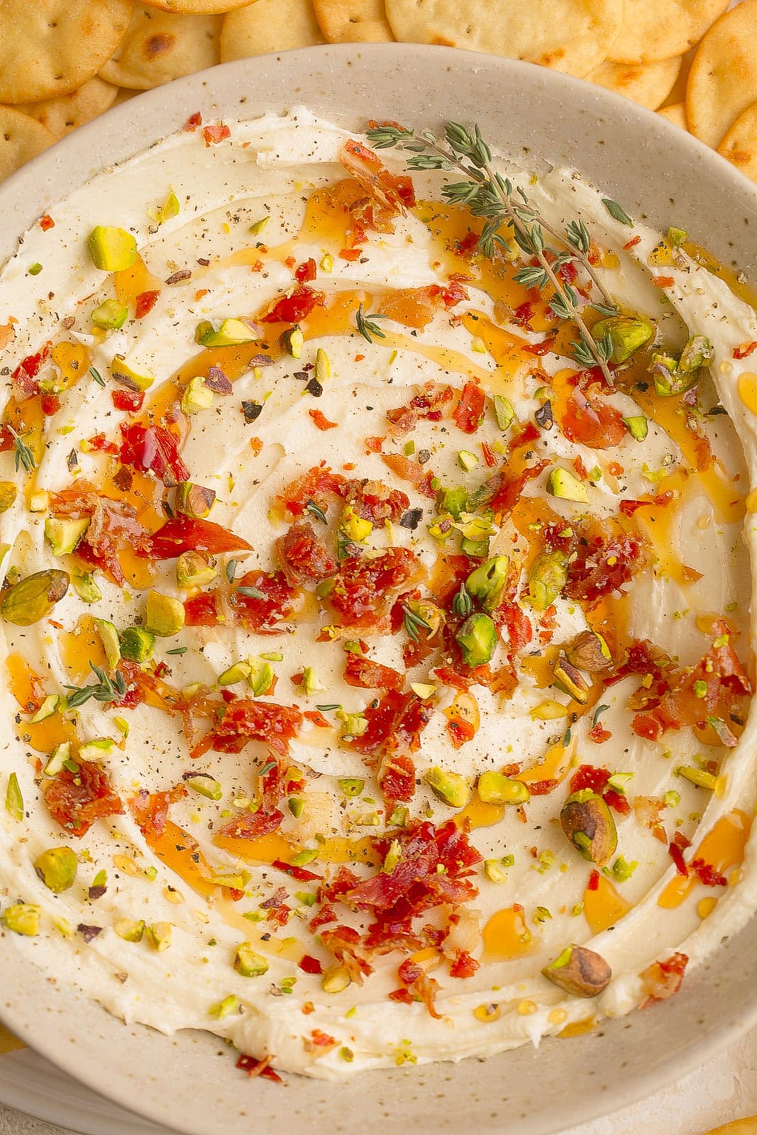 Close up of Whipped Brie Dip.