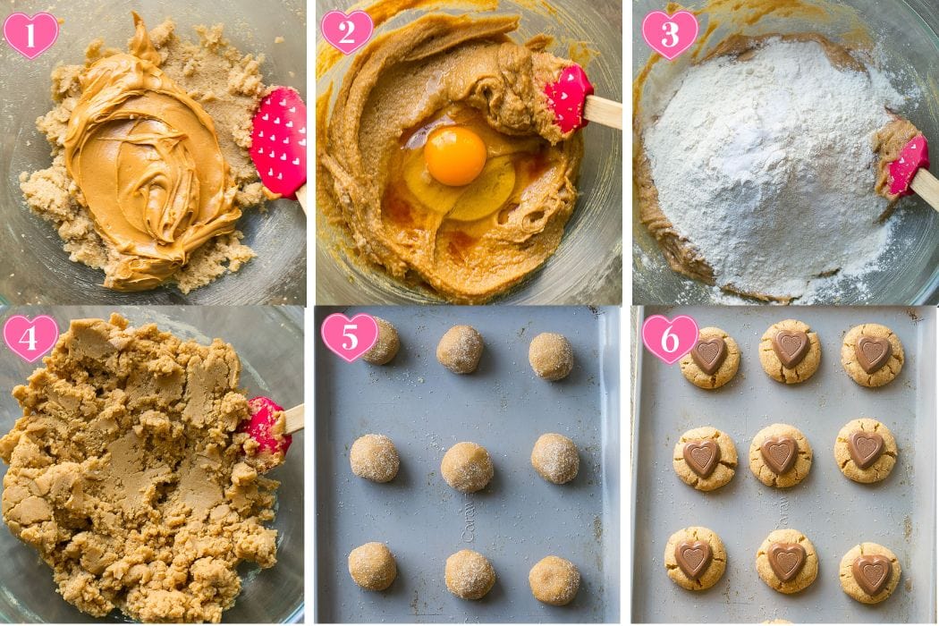 How to make Peanut Butter Heart Cookies.
