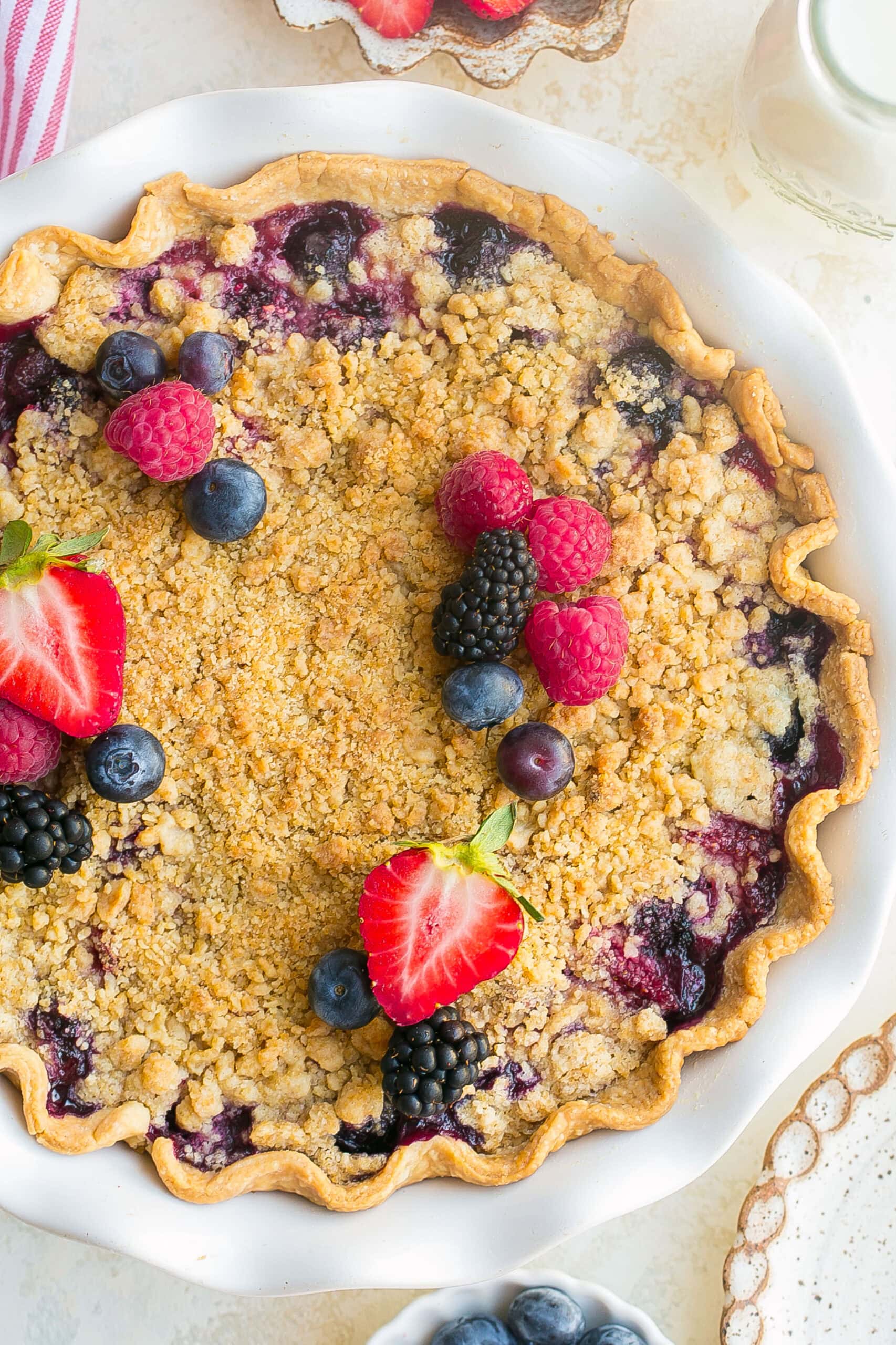 A whole Fresh Mixed Berry Pie.