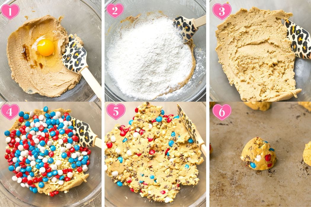 How to make red, white and blue cookies.