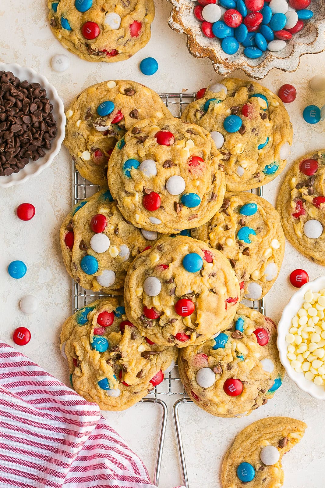 4th of July Chocolate Chip M&M Cookies
