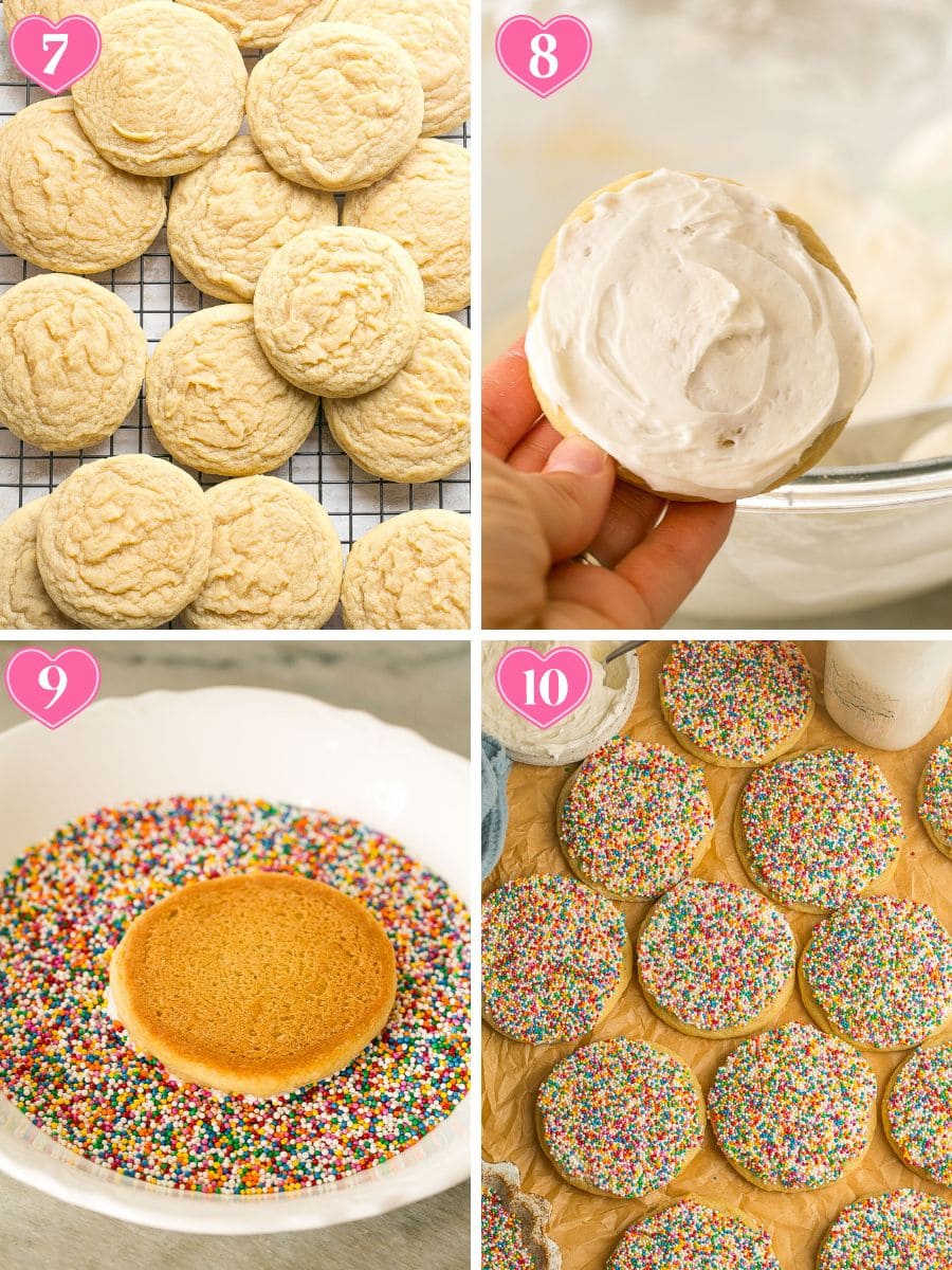 How to make Frosted Sugar Cookies with sprinkles.