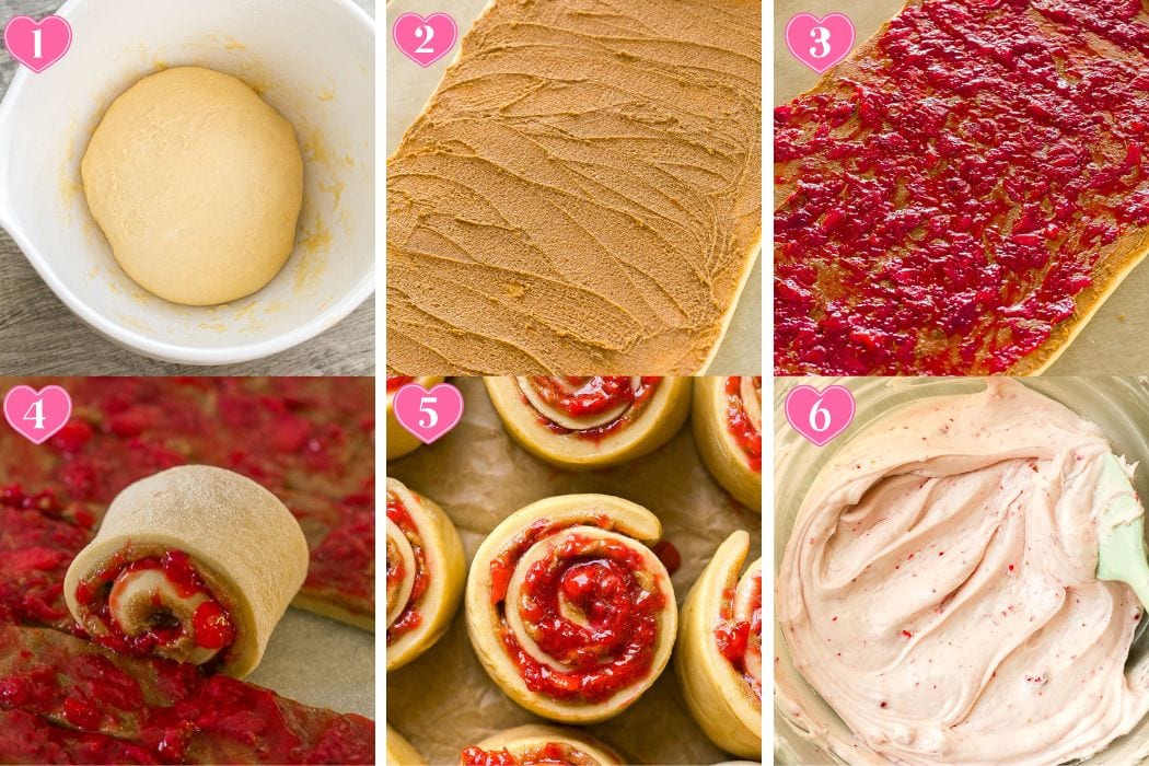 How to make strawberry sweet rolls, step by step.