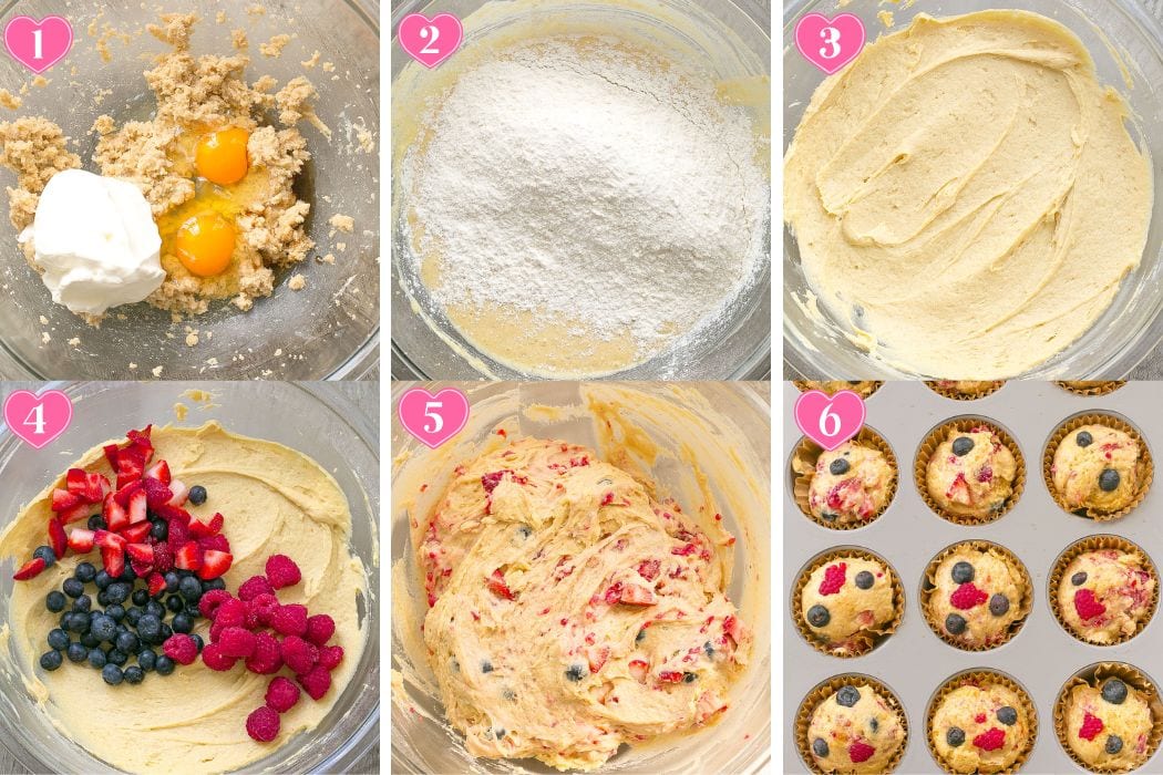 How to make Mixed Berry Muffins from scratch.